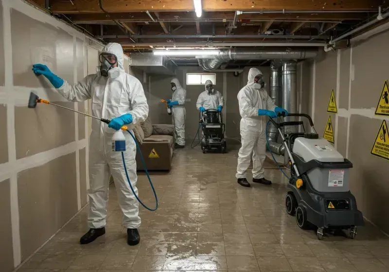 Basement Moisture Removal and Structural Drying process in Derry Village, NH